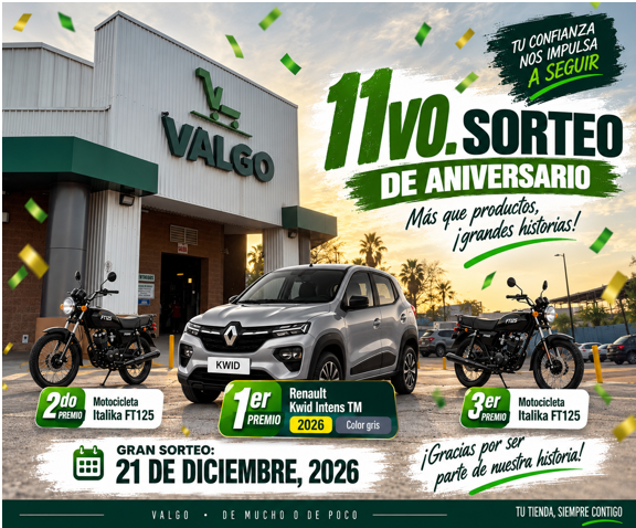 Póster Oficial 11vo Sorteo de Aniversario Valgo Mayoreo 2026